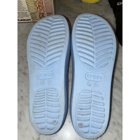 Crocs Women’s 9 Platform Slip On Moon Jelly Blue Glitter Excellent - Picture 14 of 14